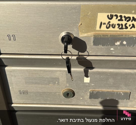 מפתח תקוע במנעול תיבת דואר מתכתית